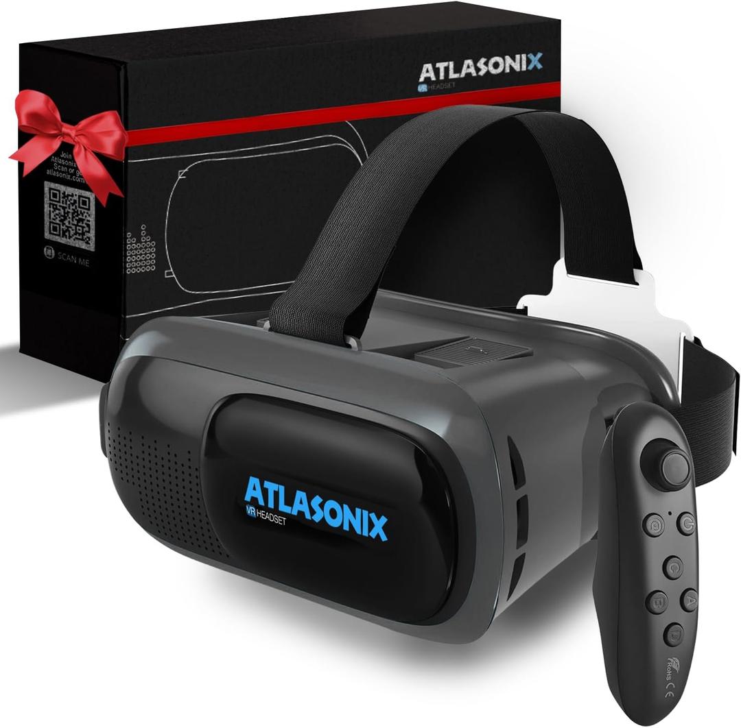 VR Headset for Kids - Virtual Reality Headset, VR Headset for Phone - with Controller | Virtual Reality Game System for iPhone and Android | 3D Virtual Reality Goggles with Remote Control (Blue)
