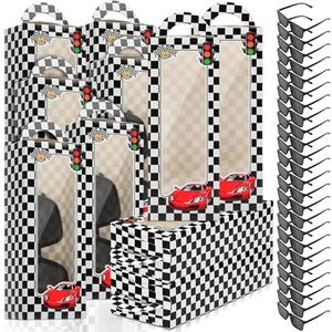 Fuyoooo 12 Sets Racecar Checkered Party Favors Black Sunglasses Checkered Racing Party Favor Bags Race Car Theme Birthday Supplies