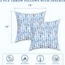 LVTXIII Outdoor/Indoor Throw Pillows, Decorative Throw Pillows with Inserts, 18"x18" Square Pillows for Bed, Couch, Sofa and Patio Furniture (Set of 2, Pebble Blue)