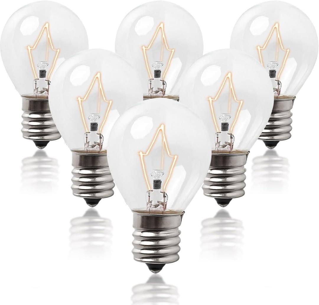 Seentech 6-Pack Lava Lamp Bulbs 40 Watt, S11 E17 Intermediate Base Replacement - Lava Lamp Replacement Bulb, Suitable for 14.5-Inch/20oz Flash and Lava lamp (6 Pack)