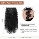 Clip in Hair Extensions, FLUFYMOOZ 4PC 100 Pure Protein Silk Hair Extensions Long Soft Natural Hairpiece 20 Inch Curly Hair Extension for Women (Black)