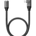 Silkland 80Gbps Right Angle USB 4 Cable for Thunderbolt 5 Cable 1.6FT, 120Gbps Bandwidth for 16K/Dual 8K, 240W, 90 Degree Braided USB C Video Cable Compatible Thunderbolt 4/5, MacBook M4 Pro,Dock