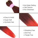 AQINBEL Braiding Hair 26 Inches 8 Bundles/Packs Crochet Twist Pre Stretched Braiding Hair for Braids Yaki Straight Texture Ombre Braiding Hair Extensions for Women(Black/Red)