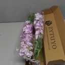 Purple Delphinium Artificial Flower Long Stem 4pcs 33.5in Fake Larkspur Faux Look Real Silk Plant Bulk Bouquet for Outdoor Tall Vase Home Garden Wedding Arrangement Decoration