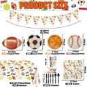 Sports Birthday Party Decorations - Sports Theme Plates, Napkins, Cups, Banners, Tablecloth Tableware Kit Basketball Football Baseball Soccer Serves 20 Guests for Birthday Party