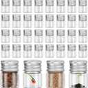 Tessco for you 100 Pcs 5 ml Mini Glass Bottles with Aluminum Cap Tiny Jars Mini Glass Jars Small Clear Vials with Screw Caps Tiny Containers for DIY Craft Storage (Silver)