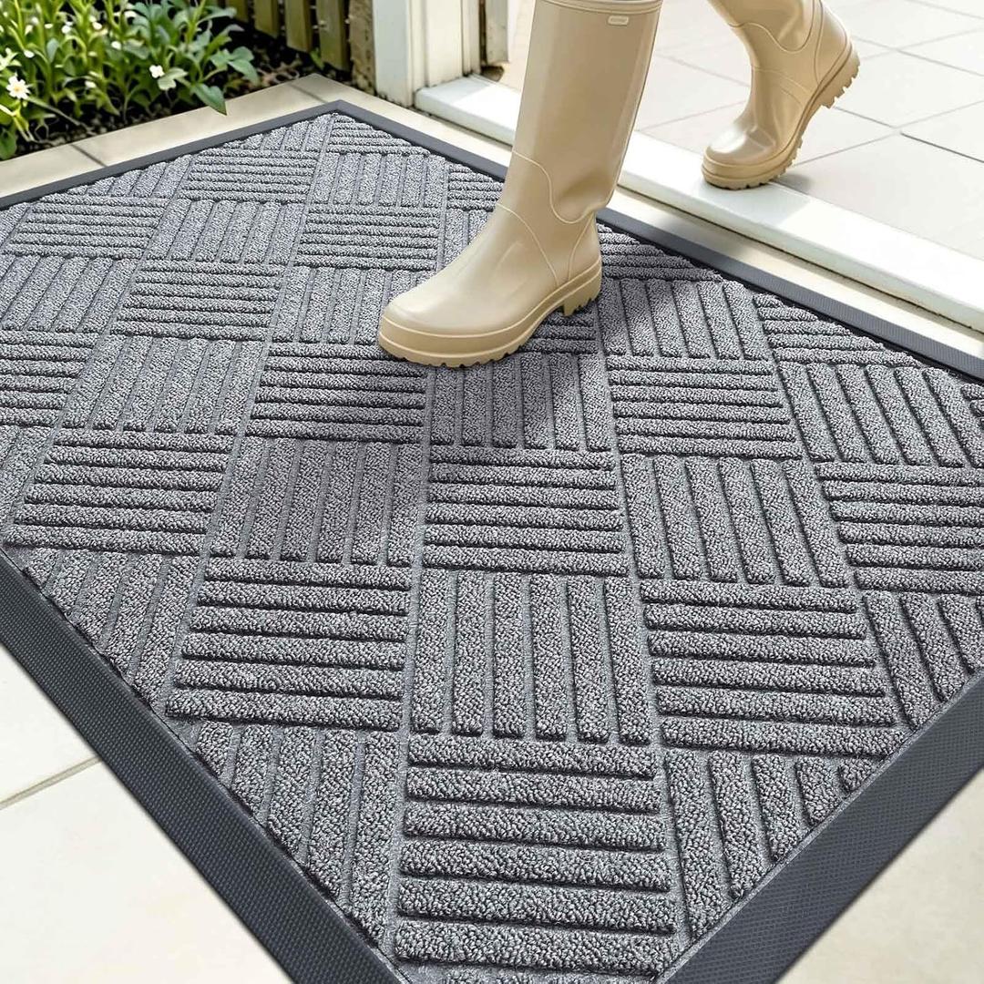 OLANLY Front Door Mat Outside Entrance 35x23, Waterproof Heavy-Duty Doormat