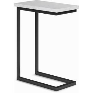 SIMPLIHOME Skyler Metal Table - 18" Wide x 24" High Solid Metal C-Side Table with Genuine White Marble Top, Contemporary Accent End Table for Living Room or Home Office with Slide-Under Design, 10 inch