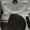 Outsunny 18" 20 lbs Round Resin Umbrella Base Stand Market Parasol Holder with Decorative Rose Floral Pattern & Easy Setup, for 1.5, 1.89 Pole, for Lawn, Deck, Backyard, Garden, Bronze