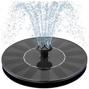 Mademax 1W Solar Bird Bath Fountain Pump, Solar Fountain, Free Standing Floating Solar Powered Water Fountain Pump for Bird Bath, Garden, Pond, Pool, Outdoor