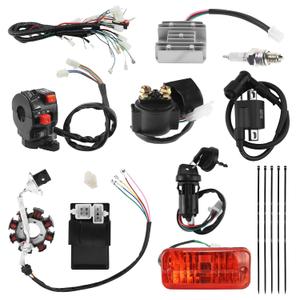 PRO BAT Complete Electrics 4 Stroke Wiring Harness Kit 8 Coil CDI Stator Tail Light for 150cc 200cc 250cc 300cc 4 Wheelers Stroke ATV Go Kart Quad Pit Dirt Bike Zongshen Lifan YX, Black