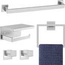 5-Pieces Brushed Nickel Bathroom Hardware Accessories Set,16 Inch Towel Bar Set,Stainless Steel Bathroom Hardware Set Towel Holder Set for Bathroom,Wall-Mounted Bathroom Accessories Kit