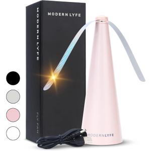 Fly Fans for Tables by Modern Lyfe - AA Battery & USB Powered - Fly Swatter Outdoor Camping Accessory Or for Food at Parties, Restaurants & Picnics, Bug Fan, Spinner Keeps Flies Away (1 Pack - Pink)