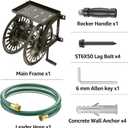 GOFORWILD Metal Decorative Wall Mount Hose Reel - Heavy Duty, Leak-Proof Connection, Holds 200ft x 5/8 Hose, Bronze Finish, Easy Assembly