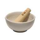 Made in Japan Ripple Ridge Mortar and Pestle (uribachi and Surikogi Set Small 4.92Inches for Both Right and Left Handed Ivory Authentic Mino Ware Pottery M87853