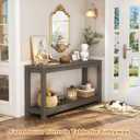 Besiost 47" Farmhouse Wood Entryway Table Narrow Console Table with Storage Behind Couch Sofa Table with Shelves Entry Way Table with Open Storage, Easy Assembly, Grey Walnut, 47"*31.3