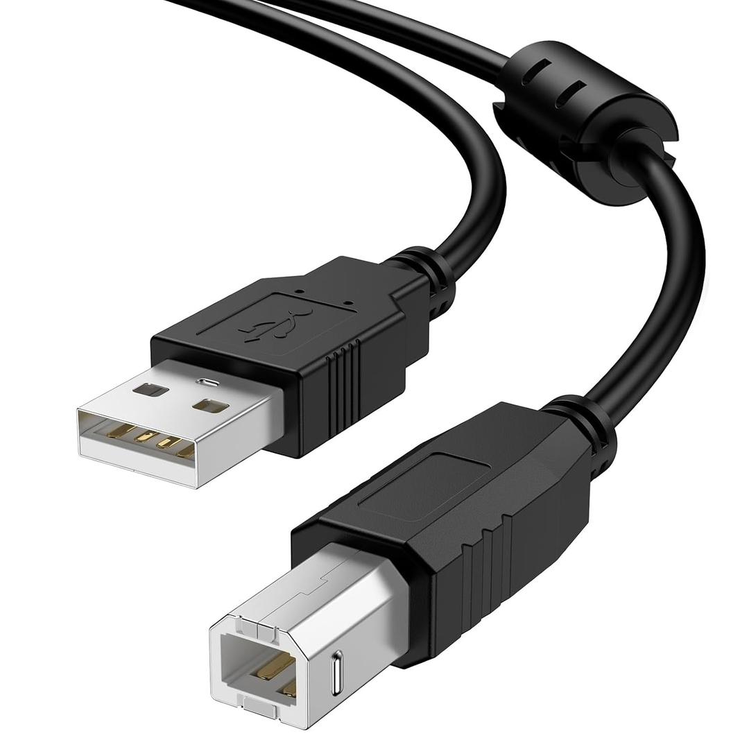 Vanjua USB-A to USB-B 2.0 Cable 5.9FT, High-Speed Scanner Cord for Printer or External Hard Drive, Compatible with HP Canon Dell Epson Brother Lexmark Xerox Piano DAC & More (5.9FT)