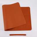 Desk Pad Large Extended Gaming Mouse Mat Writing Pad Desk Mat for Office Home PU Leather Waterproof Suede Non-Slip(Brown,90x40cm)