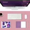 K KNODEL Large Office Leather Desk Mat, Mouse and Keyboard Pad, Computer and Laptop Mat, Desktop Protector and Cover, Writing Pad and Blotter (31.5"x15.7", Purple)