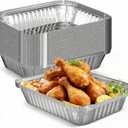 Redriver 1 Lb Small Aluminum Foil Pans, 30 Pack Disposable Aluminum Pans, Deep Aluminum Trays, Square Cake Baking Tins for Cooking, Roasting, Heating, Catering Supplies, Steam Tables