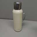 34 oz Insulated Water Bottle, Double Wall Vacuum Stainless Steel Water Flask Jug with Handle & Metal Mechanical Temperature Measuring Cup Lid, Leakproof Travel Bottle Keep Cold 36h Hot 24h (White)