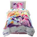 Franco Kids Bedding Super Soft Microfiber Comforter and Sheet Set, 4 Piece Twin Size, Unicorn My Little Pony