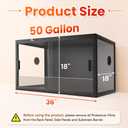 Atasuki 120 Gallon Reptile Tank, 48×24×24 Inch Front Open Bearded Dragon Terrarium, Sliding Door Screen Vent Reptile Habitat Easy Maintenance
