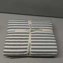 MooMee Striped Duvet Cover Set 100% Washed Cotton Linen Like Textured Breathable Durable Soft Comfy (Heathered Green Classic Stripes, Queen 90"x90")