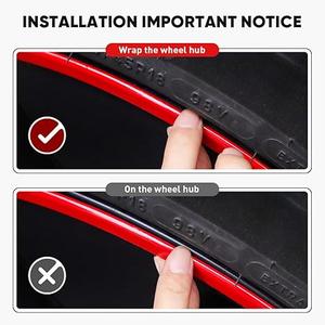 Starxi Automotive Alloy Wheel Rim Protector - Covering The Entire Rim of The Wheel hub - Strips for Curb Rash Prevention - Set of 4 Rim Protector Easy to Install (Red, 20 Inch)