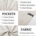 PJ PAUL JONES Mens Casual Blazer Sport Coat Vintage Cotton Linen Blazers Slim Fit Unlined Notched Lapel Blazer Sports Coat White XL
