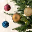 Valery Madelyn Christmas Tree Decorations Ornament Set, 50ct 2.36 Inches Bronze Copper Purple Shatterproof Christmas Ball Ornament Hanging Xmas Holiday Party Decor (Large)