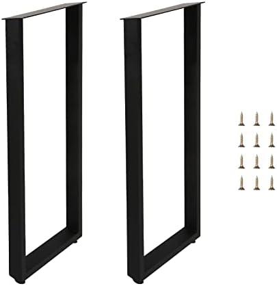 iWEDN Bar Height Table Legs 40", Counter Height Table Legs, Heavy Duty Metal Legs for Table, Home DIY Furniture Legs, Set of 2 (35cm Width, Rectangular)