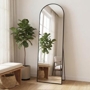 58.1"x19.1" Floor Mirror Full Length, Arched Full Length Mirror with Stand, Full Body Mirrors for Bedroom Living Room or Cloakroom Black