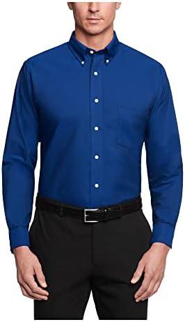 Van Heusen Men's Dress Shirt Regular Fit Oxford Solid Size L