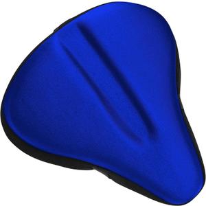Bikeroo Comfort Bike Seat Cushion - Padded Gel Cover for Exercise, Mountain & Road Bikes, Universal Fit for Peloton & Stationary Bikes (Blue)