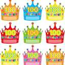 Fancy Land 36 Packs 100 Days Paper Crowns 100th Day of School Crowns for Classroom Supplies