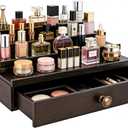 4 Tier Wooden Perfume Stand Cologne Jewerly Organizer