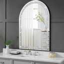 Crystal Crush Diamond Arch Mirror for Wall, Sparkling Decoration 26x18 inch Wall Hang Frameless Mirror Acrylic Diamond Decor Living Room Hallway Bathroom Bedroom