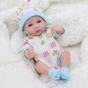 JRLCGYP Reborn Baby Boy Dolls, 10 inch Anatomically Correct Realistic Silicone Vinyl Baby Doll, Soft Body Lifelike Newborn Baby Doll Gift Set for Kids Age 3+