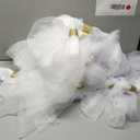 Threlaco 24 Set Wedding Aisle Chair Decorations 31.5 Inch Pew Bows with Long Tulle Tails and Rhinestone wrap for Wedding Ceremony Church Bridal Shower Banquet Decor (Gold)