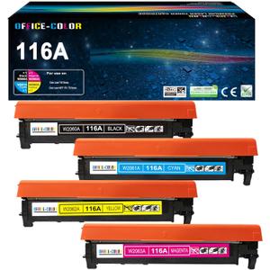 116A Toner Cartridge Set Replacement for HP 116A W2060A W2061A W2062A W2063A for HP Color Laserjet Pro 150A 150nw 178nw 178nwg 179fnw 179fwg Printer Toner (Black,Cyan, Magenta, Yellow 4 Pack)