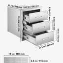 VEVOR Outdoor Kitchen Drawers 18.11" W x 23.23" D x 23.23" H, Triple-Access Stainless Steel Modular Drawer Cabinet with Handles, BBQ Island Drawer for Outdoor Kitchen or BBQ Island Patio Grill Station