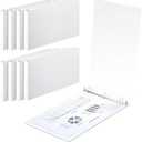 Humyoun 8 Pcs 11 x 17 Inch 3 Ring Binders 1 Inch Rings Heavy Duty View D Ring Binders Economy Holds 11" x 17" Paper for Artwork Blueprints, Office, Home, Work Places(White)