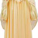 Queen Costume Women Girls Yellow Dress Cape Cosplay Outfits Full Set for Halloween (X-Large, Adult)