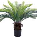 5 x Bellacat 2ft Artificial Cycad Tree UV Resistant with Lifelike Bark & Realistic Leaves, 24in Super Full Faux Sago Palm Tree, for Porch Patio Front Door Home Office Decor