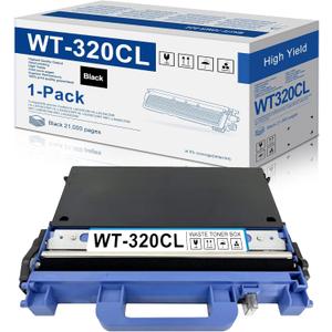 1-Pack WT-320CL WT 320CL Black Waste Toner Box Replacement for Brother WT320CL HL-L8250CDN HL-L8350CDW HL-L9200CDWT HL-L8350CDWT MFC-L8600CDW MFC-L9550CDW Printer Toner
