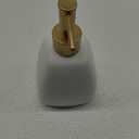Ceramic Hand Soap Dispenser Liquid for Bathroom, Lotion Dispenser with Rust-Proof Plastic Pump for Kitchen 500ml/16.9oz (pyramid, White)