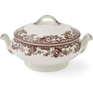 Spode Delamere Vegetable Dish with Cover - British Flowers Porcelain Server with Lid for Vegetables, Stews & Side Dishes, Elegant Dining Room Serveware - (12.2" W x 9" D) Dishwasher & Oven Safe