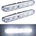 Auto 2PCS Fit 6 LED High Power LED Daytime Running Lights Driving Lamp Universal Fit LED Car Fog Light (White)