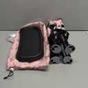 Booster Seat for Kitchen Chair with Removable Tray, Portable Foldable Baby Chair for Babies 6-36 Months, Indoor Outdoor Toddler Camping Chair (Pink Floral Design)